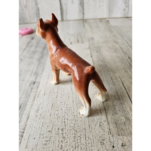 Vintage boxer as is porcelain figurine statue Fawn Brown standing - Picture 4 of 10